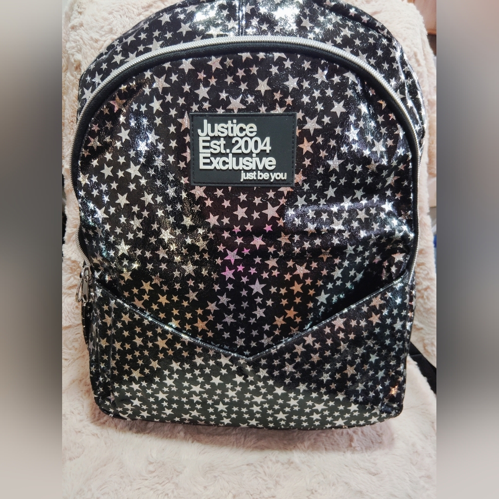 LIKE NEW!! Justice Shimmering Star, "Just Be You" Backpack